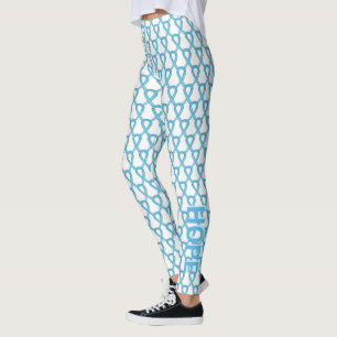 Light Blue Awareness Ribbon Custom Words Leggings
