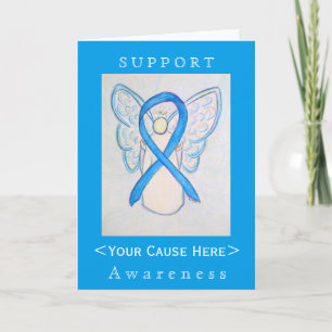 Light Blue Awareness Ribbon Engel individuelle Kar Karte