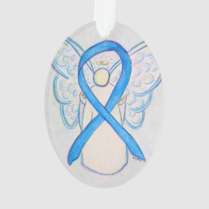 Light Blue Awareness Ribbon Engel Ornament Anhänge