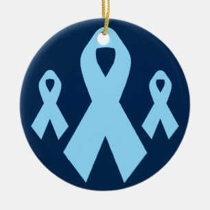 Light Blue Awareness Ribbon Keramik Ornament