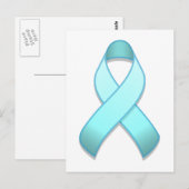 Light Blue Awareness Ribbon Postcard Postkarte (Vorne/Hinten)