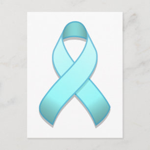 Light Blue Awareness Ribbon Postcard Postkarte