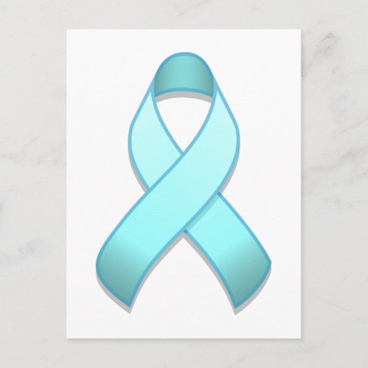Light Blue Awareness Ribbon Postcard Postkarte (Vorderseite)