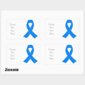 Light Blue Awareness Ribbon Rechteckiger Aufkleber (Blatt)