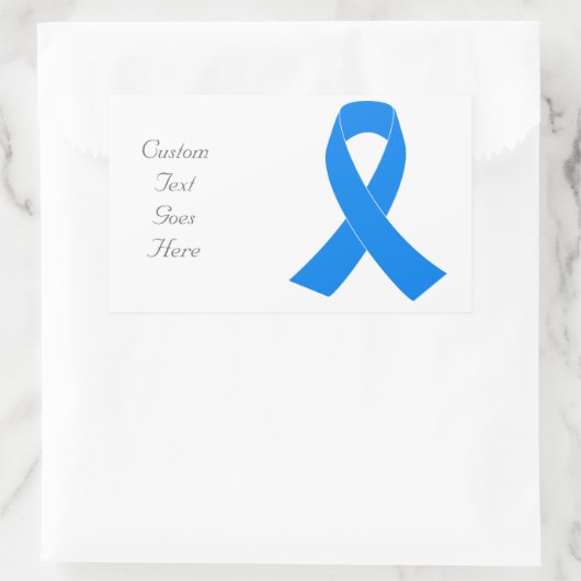 Light Blue Awareness Ribbon Rechteckiger Aufkleber (Tasche)