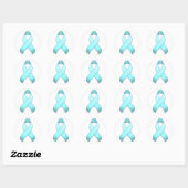 Light Blue Awareness Ribbon Round Sticker (Blatt)