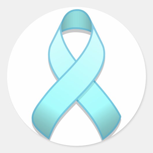 Light Blue Awareness Ribbon Round Sticker (Vorderseite)