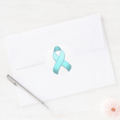 Light Blue Awareness Ribbon Round Sticker (Umschlag)