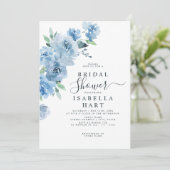 Light Blue Baby Blue Elegantes Brautparty Einladung (Stehend Vorderseite)