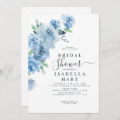 Light Blue Baby Blue Elegantes Brautparty Einladung (Vorne/Hinten)