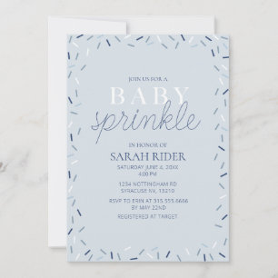Light Blue Baby Sprinkle Dusche Einladung