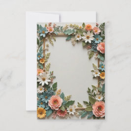 Light Blue Background Bouquet von Blume Hochzeit Einladung