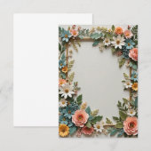 Light Blue Background Bouquet von Blume Hochzeit Einladung (Vorne/Hinten)