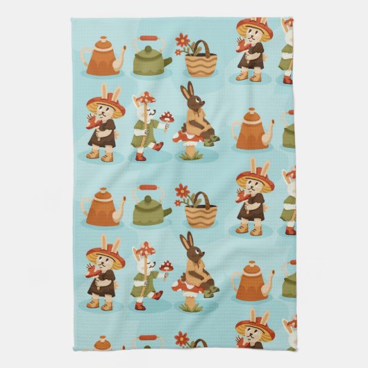 light blue background features cows geschirrtuch (Vertikal)