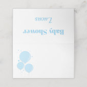 Light Blue Balloons Baby Dusche Platzkarte (Außenseite Aufgefaltet)