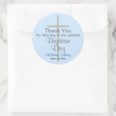 Light Blue Baptisse Son Vielen Dank Runder Aufkleber (Tasche)