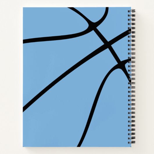 Light Blue Basketball Player Name oder Text Custom Notizblock (Rückseite)