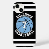 Light Blue Basketball Team Name und Spielernummer Case-Mate iPhone Hülle (Rückseite)