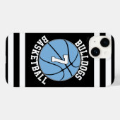 Light Blue Basketball Team Name und Spielernummer Case-Mate iPhone Hülle (Rückseite (Horizontal))