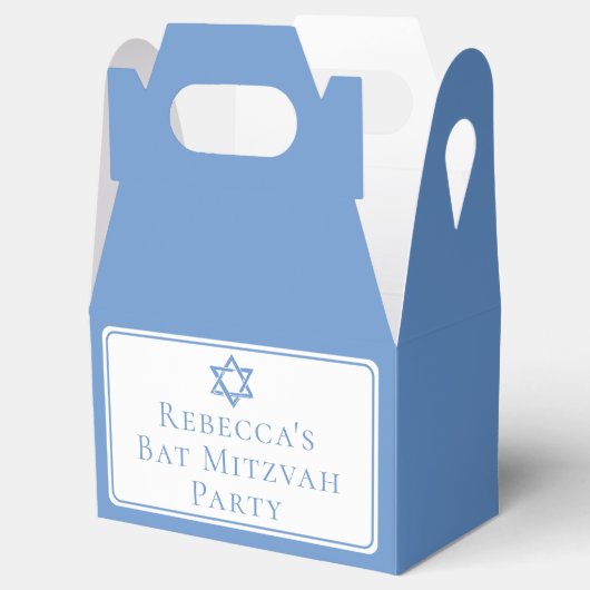 Light Blue Bat Mitzvah Party Star von David Geschenkschachtel (Geöffnet)