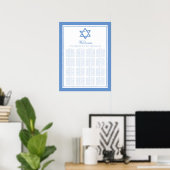 Light Blue Bat Mitzvah Star von David Seating Char Poster (Heimbüro)