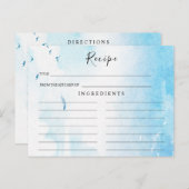 Light Blue, Beach Brautparty Rezept Card Postkarte (Vorne/Hinten)