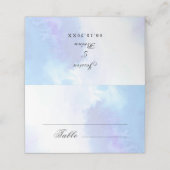 Light Blue, Beach Wedding Platzkarte (Außenseite Aufgefaltet)