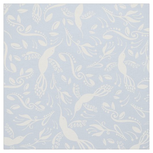 Light Blue Beautiful Hummingbirds Colibri Vögel Stoff (Muster)