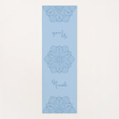 Light Blue Beautiful Mandala With Custom Name Yogamatte (Vorderseite)