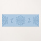 Light Blue Beautiful Mandala With Custom Name Yogamatte (Vorderseite (Horizontal))