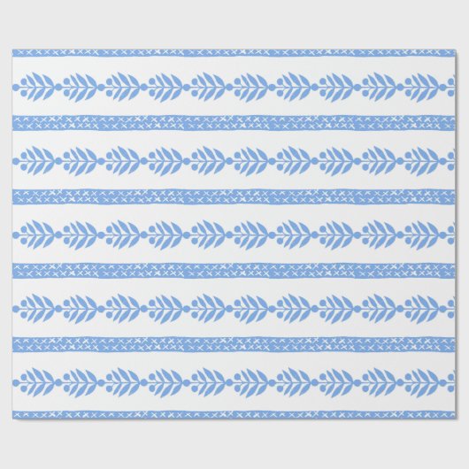 Light Blue Berrylines Geschenkpapier (Flach)