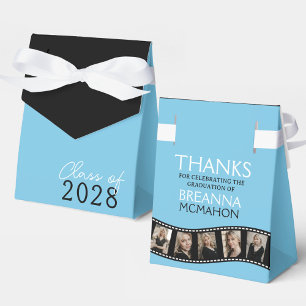 Light Blue & Black Foto Collage Filmstrip Geschenkschachtel