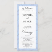 Light Blue Blätter and Foliage Wedding Program (Vorderseite)