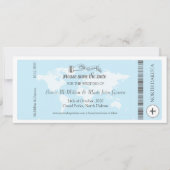 Light Blue Boarding Pass Save the Date (Vorderseite)