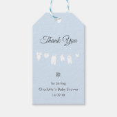 Light Blue Boho Elegant Vielen Dank Baby Boy Dusch Geschenkanhänger (Vorderseite)