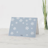 Light Blue Boho Winter Snowflake Babydusche Dankeskarte (Rückseite)