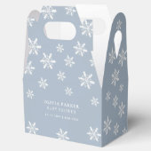 Light Blue Boho Winter Snowflake Babydusche Geschenkschachtel (Geöffnet)