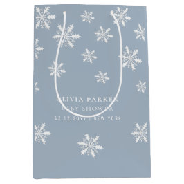 Light Blue Boho Winter Snowflake Babydusche Mittlere Geschenktüte