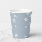 Light Blue Boho Winter Snowflake Babydusche Pappbecher (Links)