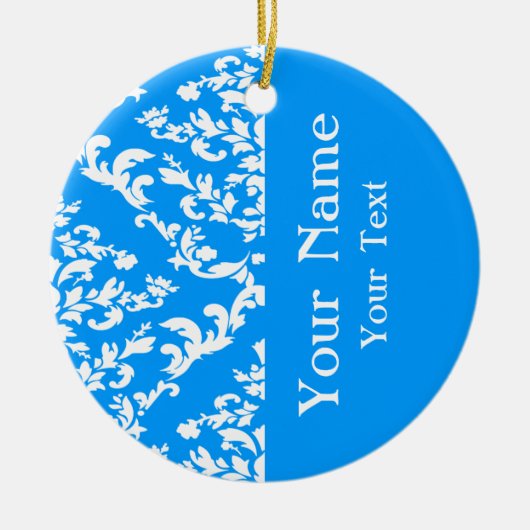 Light Blue Bold Damask w/ name at Emporiomoffa Keramikornament (Vorne)