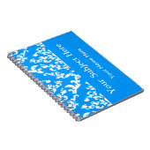 Light Blue Bold Mod Damask mit benutzerdefiniertem Notizblock (Rechte Seite)