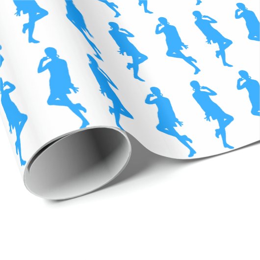 Light Blue Bold Mod GoGoGirls Geschenkpapier (Rolleneckpunkt)