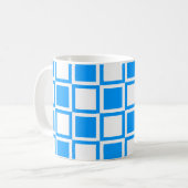 Light Blue Bold Mod Squares Kaffeetasse (Vorderseite Links)