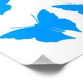 Light Blue Bold Schmetterlinge Poster (Ecke)