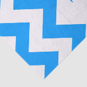 Light Blue Bold Zickzack mit Monogramm Seidenpapier (Ausschnitt)