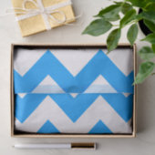 Light Blue Bold Zickzack mit Monogramm Seidenpapier (Geschenk)