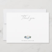 Light Blue Botanic Dankeschön Note Card Dankeskarte (Vorderseite)