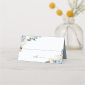 Light Blue Botanical Wedding Platzkarte (Vorderseite)