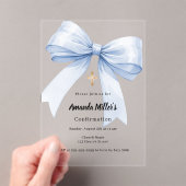 Light blue bow girl clear luxury Confirmation Acryleinladungen (Insitu (Handheld))