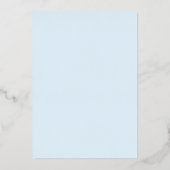 Light Blue Bow Gold Wappen Taufe Folieneinladung (Rückseite)